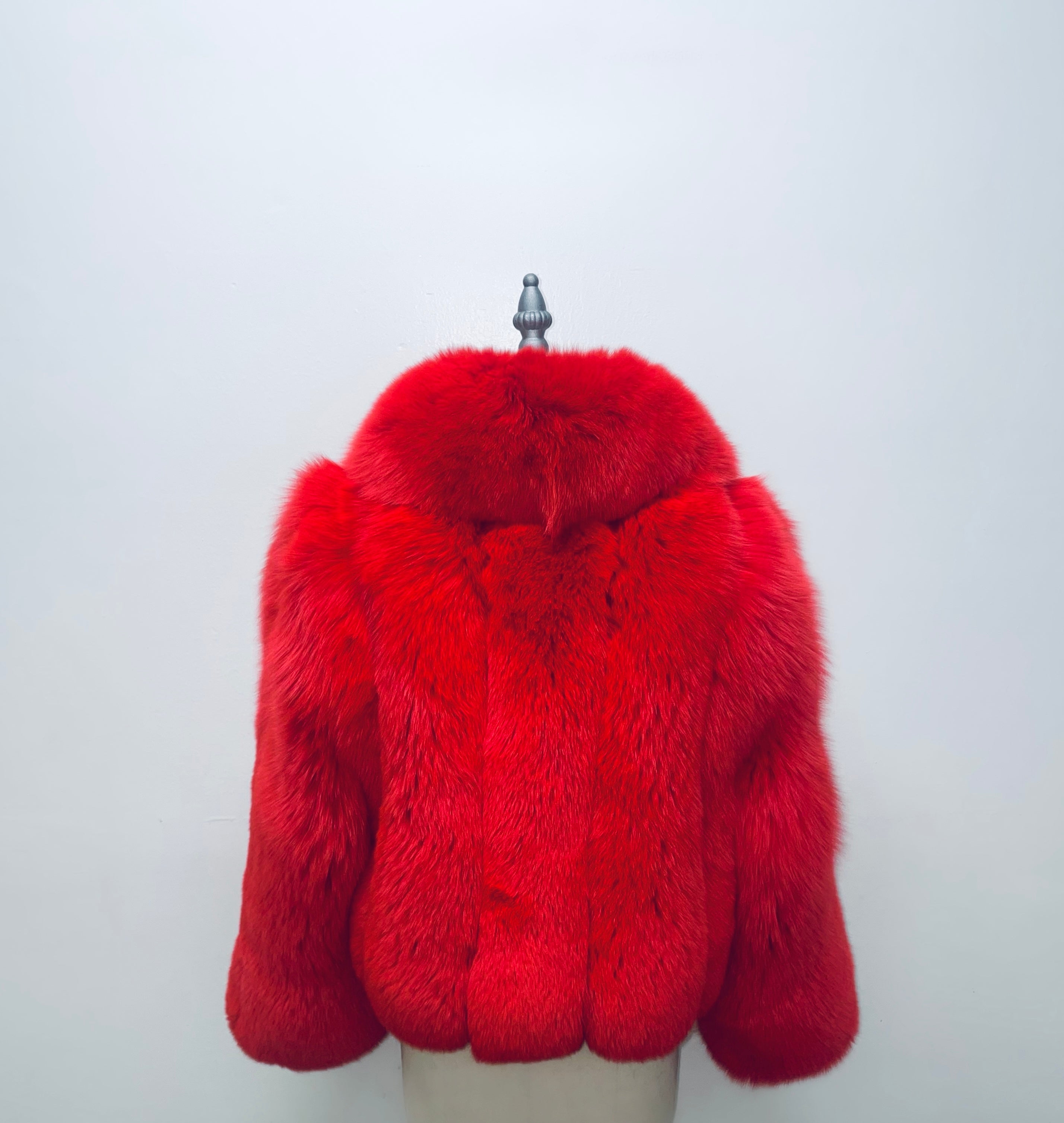 Fallon Aurielle Fox Fur Jacket (Snow White, Black, Red & Hot Pink)