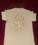 Fallon Aurielle & F.A. Unisex Signature T-Shirt (Taupe Tan & Gold)