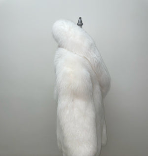 Fallon Aurielle 3/4 Fox Fur Coat (Snow White, Black, Red & Hot Pink)