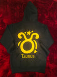 Fallon Aurielle Unisex Signature Taurus Logo & Name Zodiac Hoodie (Black & Yellow)