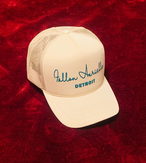 Fallon Aurielle Signature Trucker Snapback Hat (Cream & Hunter Green)