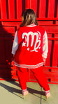 Fallon Aurielle Unisex Signature Virgo Zodiac Jacket Jogging Set (Red & White)