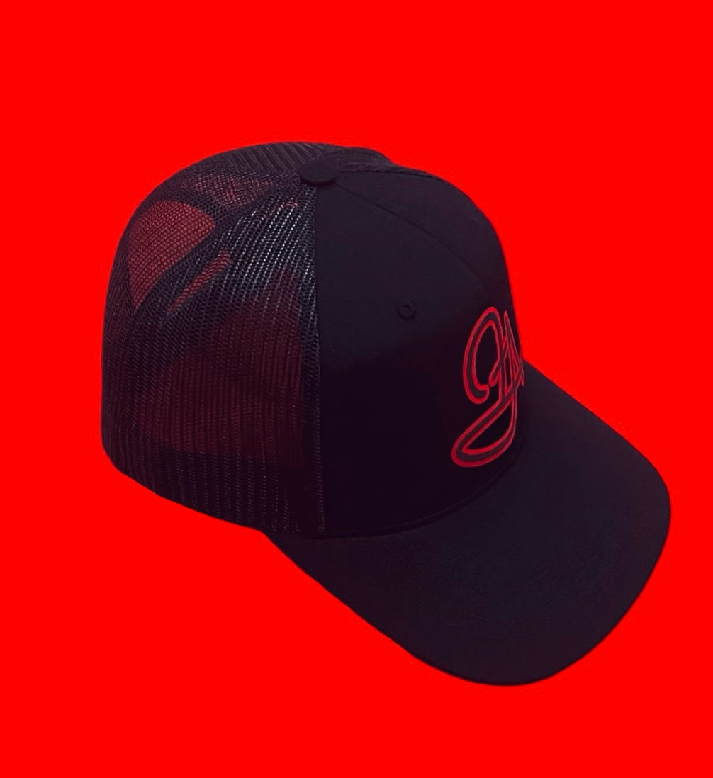 Fallon Aurielle 2 Tone Unisex Signature Classic Zip Hoodie Jogging Set (Black & Red)