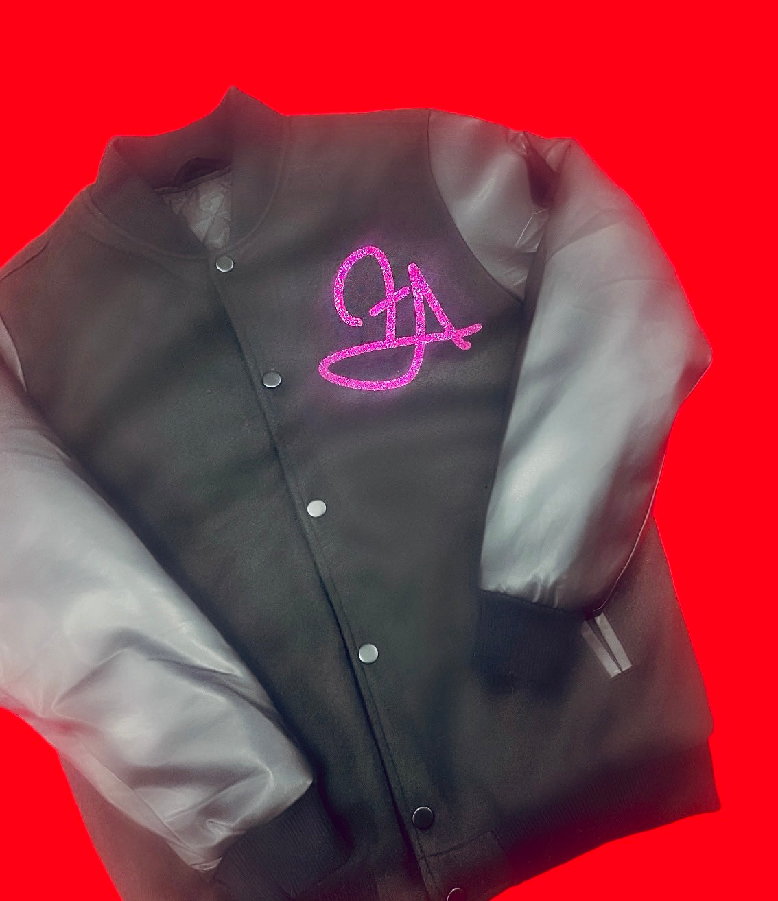 Fallon Aurielle Unisex Signature Rep Yo Initial (M) Members Only Jacket (Black & Magenta Purple)