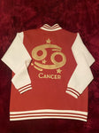 Fallon Aurielle Unisex Signature Cancer Logo & Name Zodiac Jacket (Burnt Orange, Antique Gold & Cream)