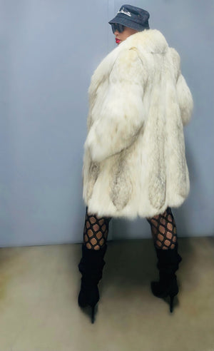 Fallon Aurielle Fox & Lynx Crème De La Crème Fur Coat (Cream)