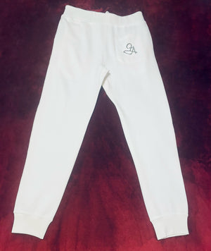 Fallon Aurielle Unisex Signature Joggers (White & Matte Silver)