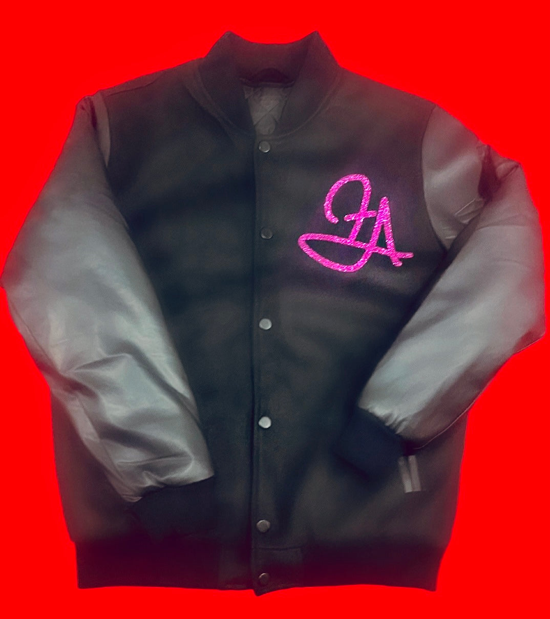 Fallon Aurielle Unisex Signature Rep Yo Initial (M) Members Only Jacket (Black & Magenta Purple)