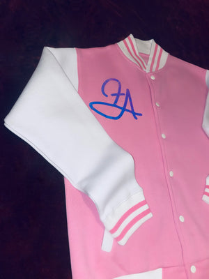 Fallon Aurielle Unisex Signature Taurus Zodiac Jacket Jogging Set (Pink, Holographic & White)
