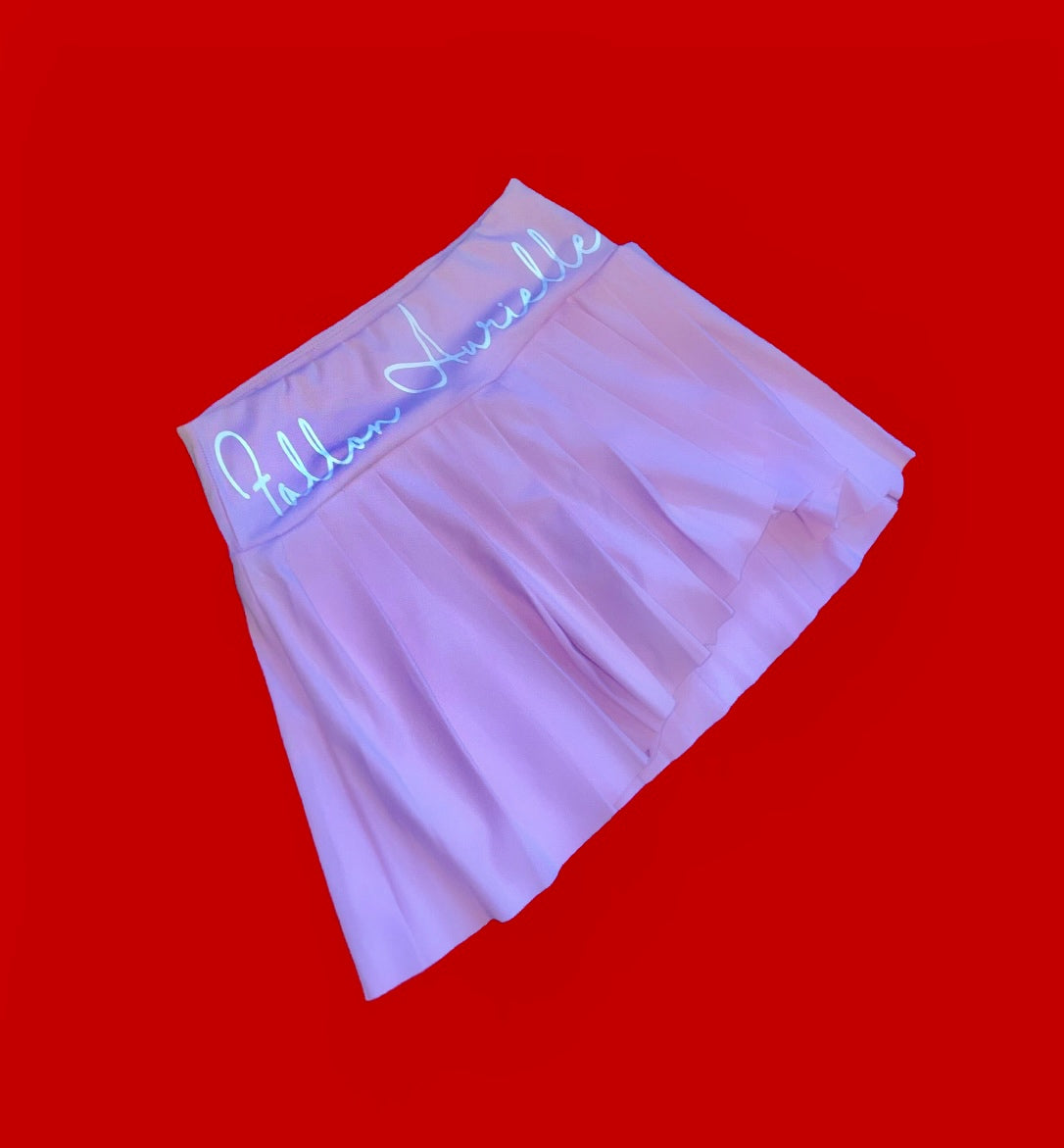 Fallon Aurielle Signature Classic 3 Piece Barbie Girl Tennis Skirt Set (Pink & White)