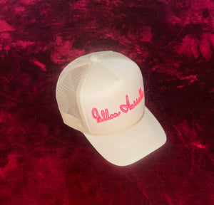 Fallon Aurielle Signature 2 Tone Snapback Hat (Cream, Neon Orange & Pink)