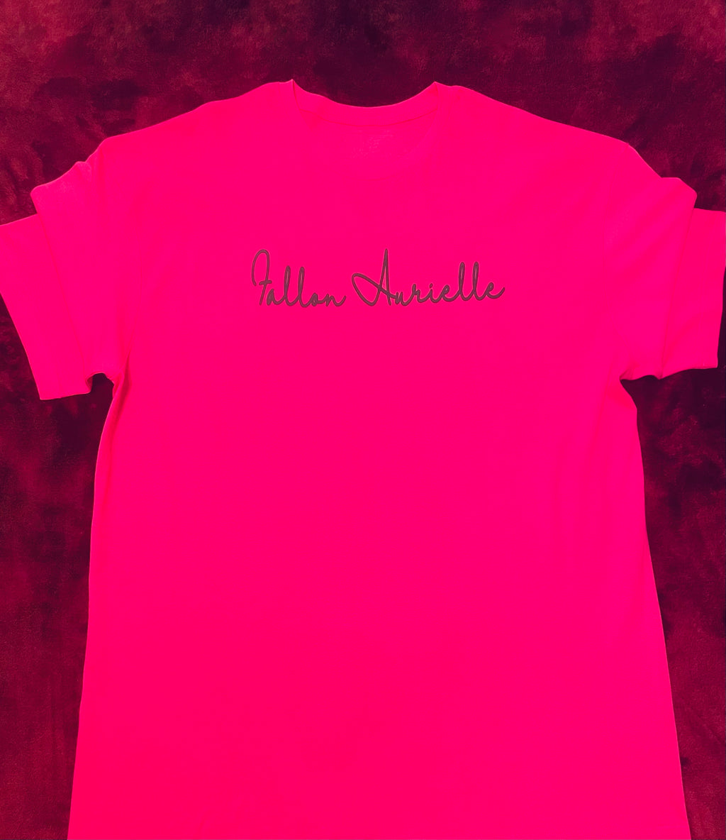 Fallon Aurielle Unisex Signature T-Shirt (Neon Pink & Black)