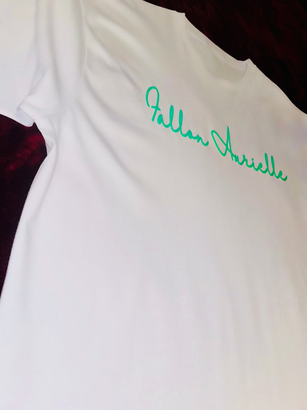 Fallon Aurielle Unisex Signature T-Shirt (White & Lime Green)