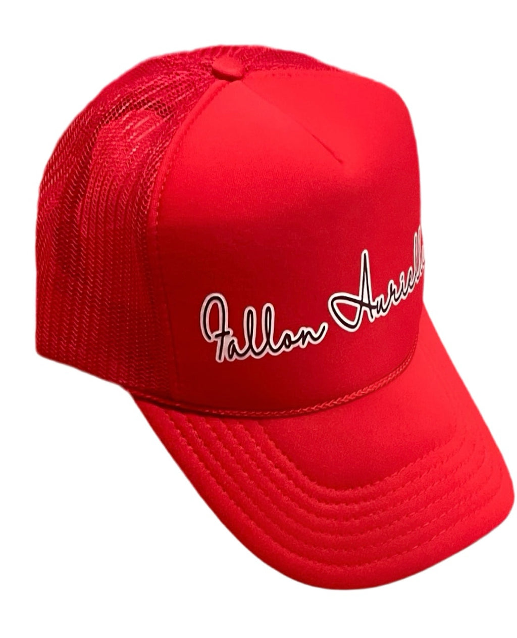 Fallon Aurielle 2 Tone Signature Classic Snapback Hat (Red White & Black)