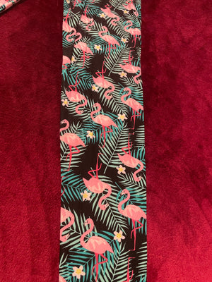 Pink Flamingo Curvy Plus Leggings (Black, Pink & Green)