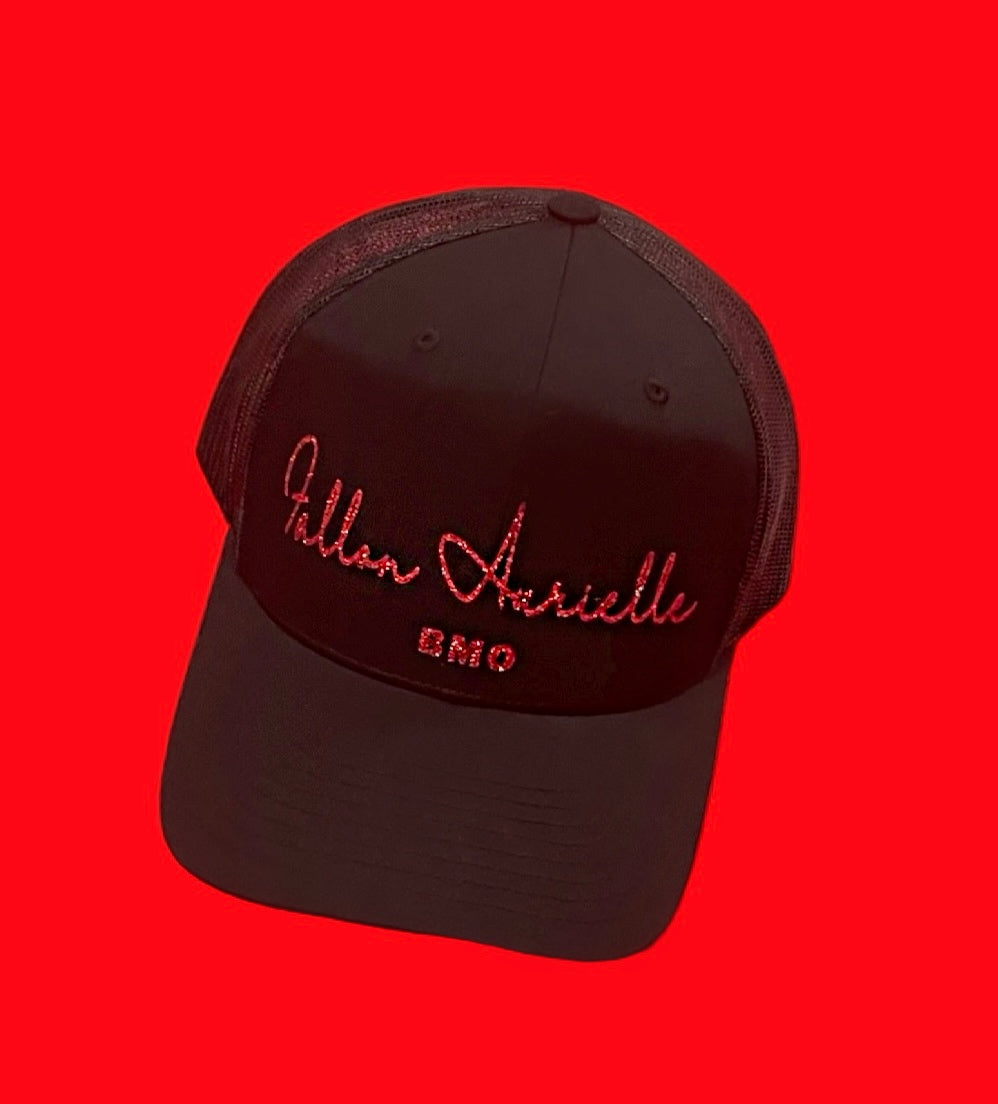 Fallon Aurielle Unisex Signature (BMO) Detroit Rep Yo Set Members Only Jacket (Black & Red Sparkle)