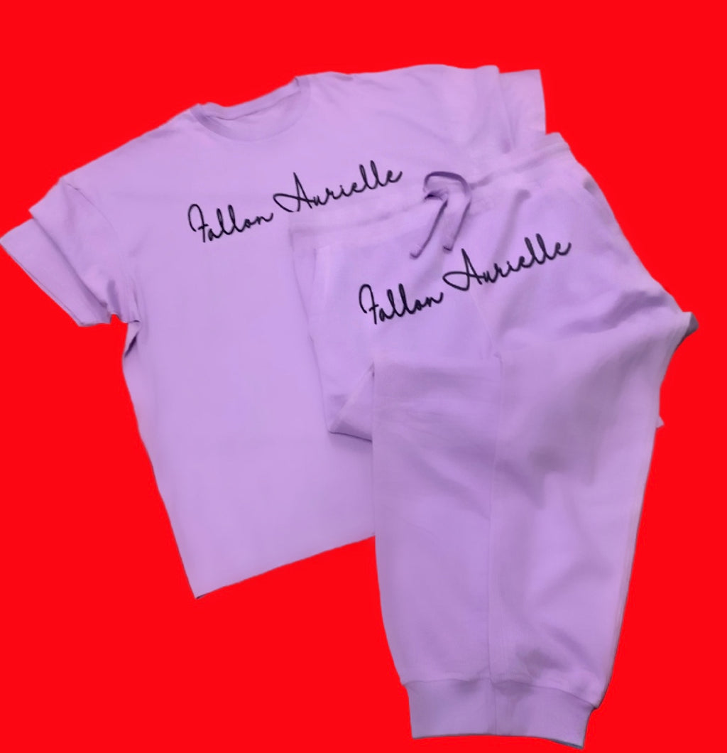 Fallon Aurielle Unisex Signature Classic Jogger Set (Lavender & Black)