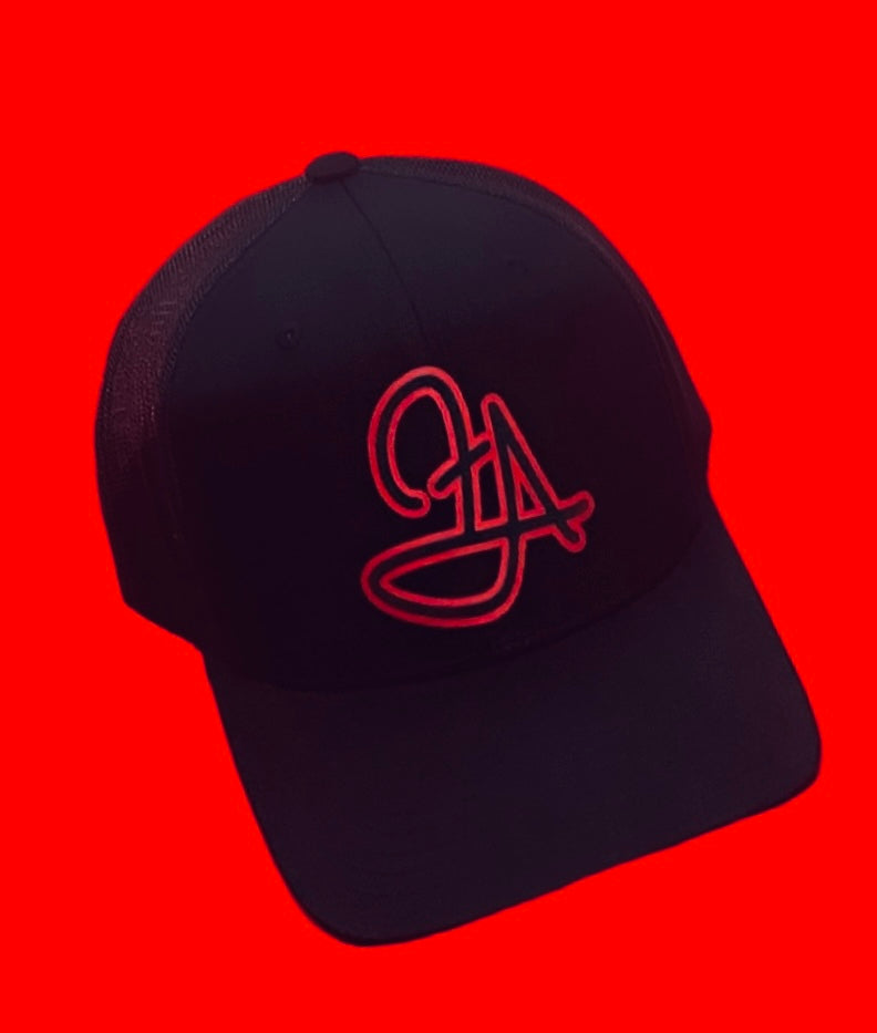 Fallon Aurielle 2 Tone Unisex Signature Classic Zip Hoodie Jogging Set (Black & Red)