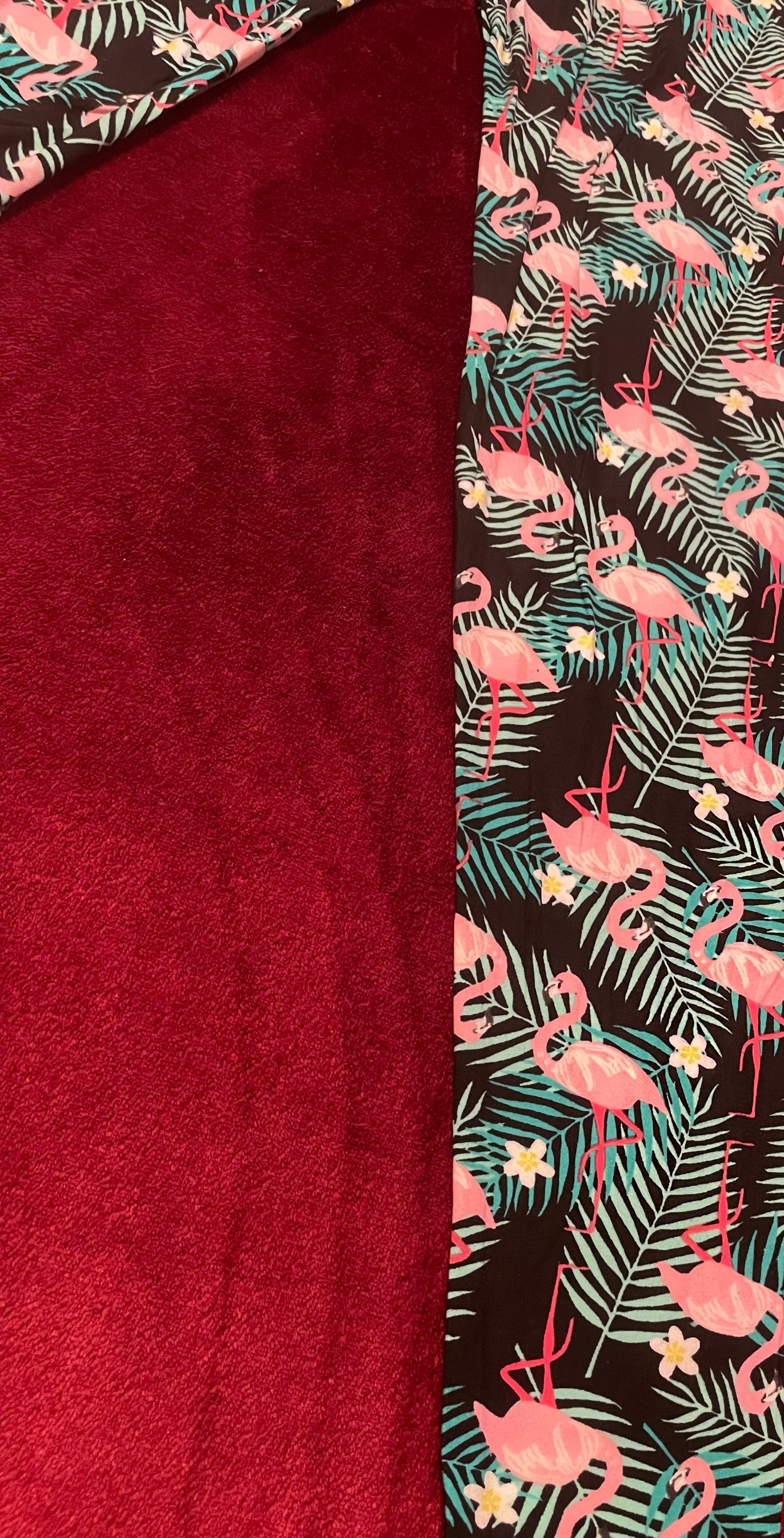 Pink Flamingo Curvy Plus Leggings (Black, Pink & Green)