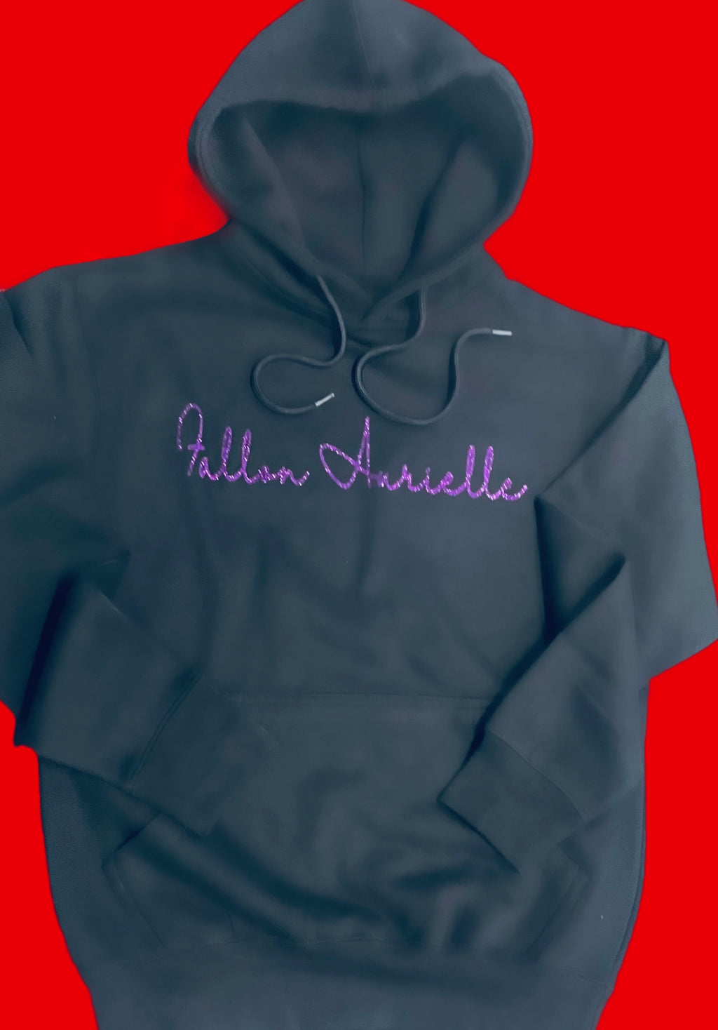 Fallon Aurielle Unisex Signature Classic Hoodie (Black & Purple Sparkle)