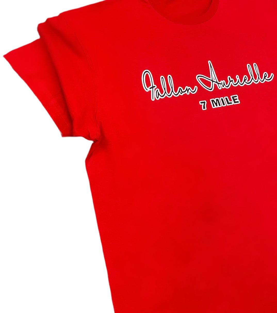 Fallon Aurielle Unisex 2 Tone Signature 7 Mile Rep Yo Set 3 Piece Jogger Set (Red, White & Black)