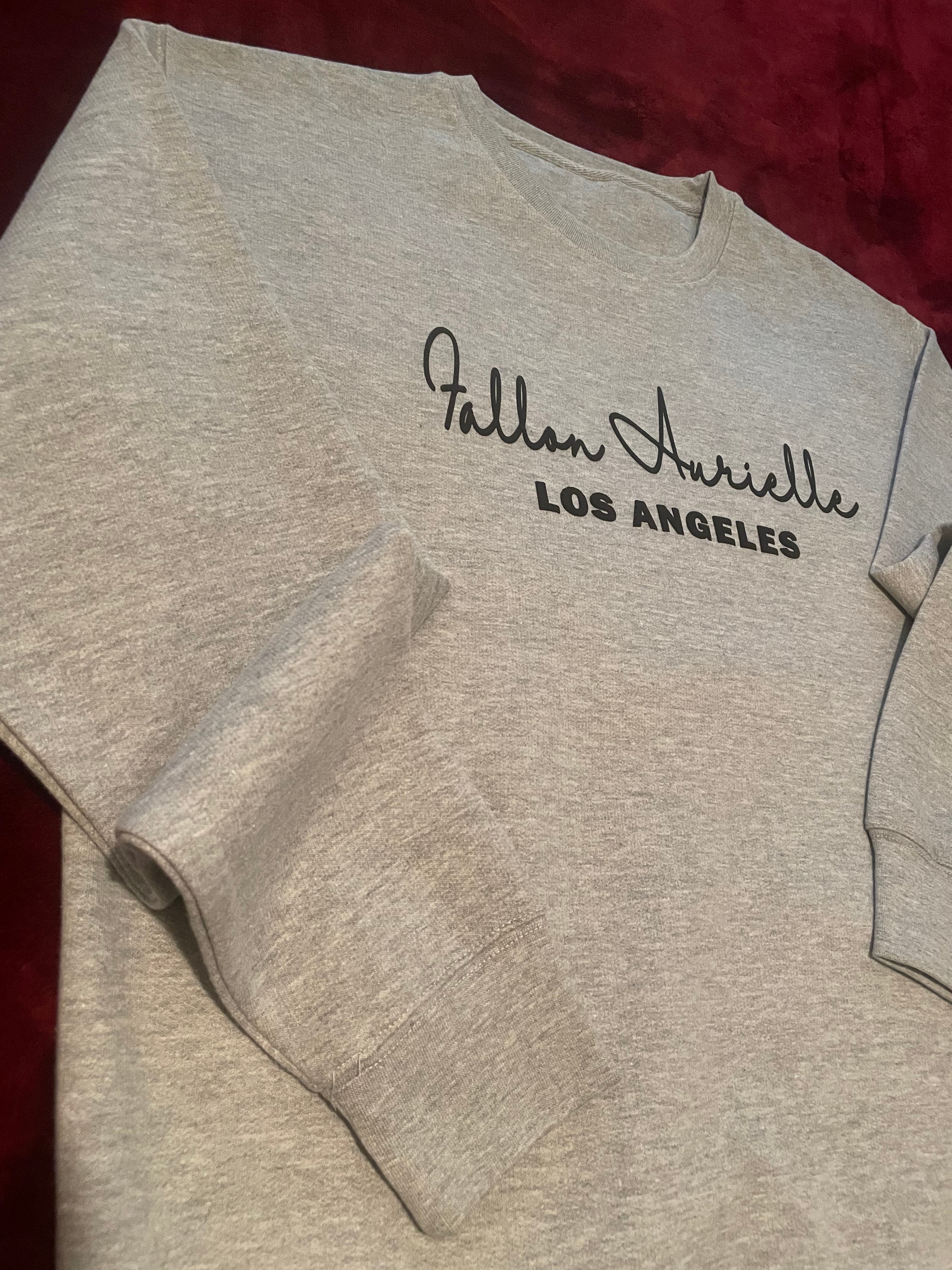 Fallon Aurielle Unisex Signature Los Angeles Crewneck Sweater (Gray & Black)