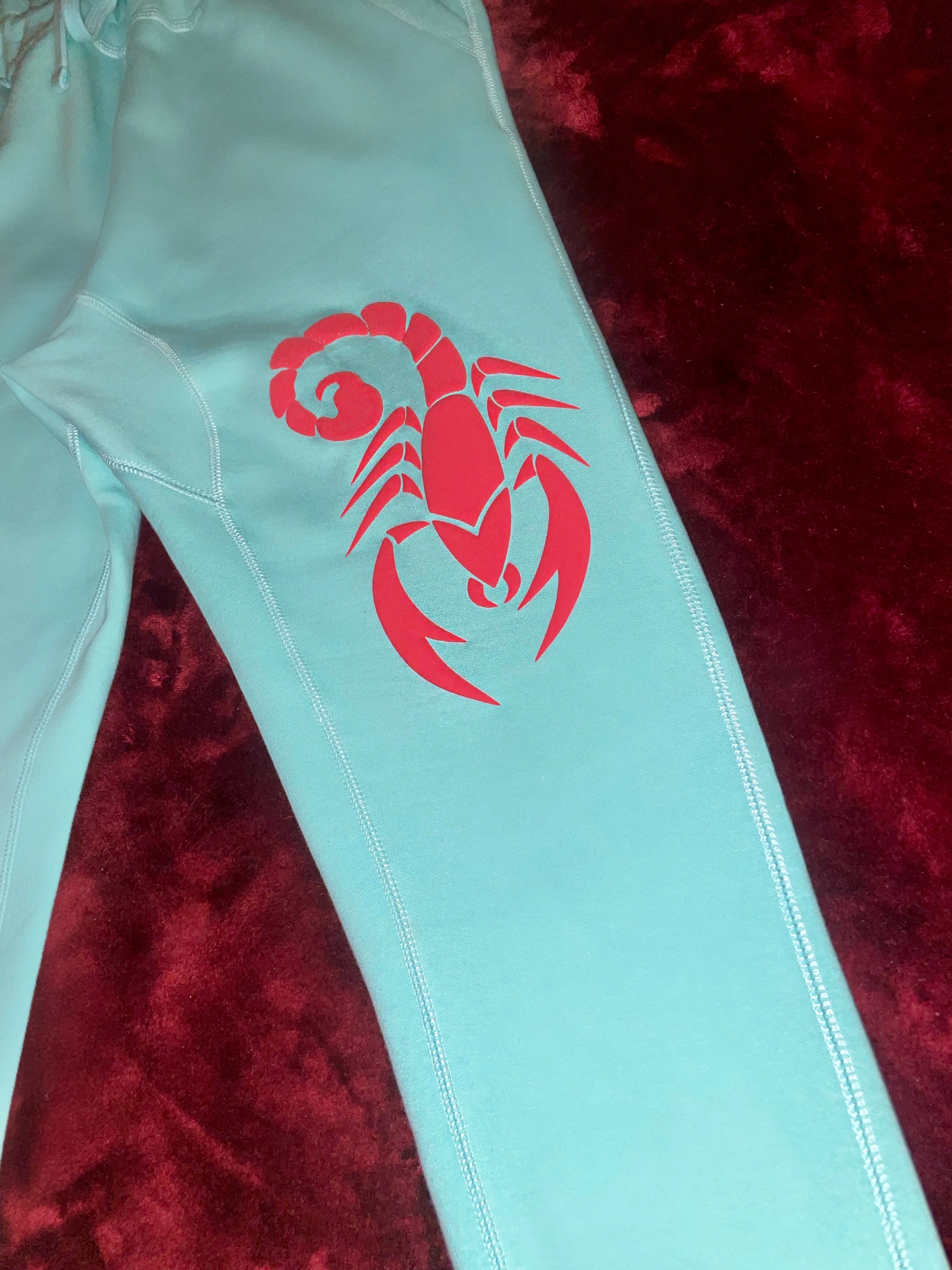 Fallon Aurielle Unisex Signature Scorpio Zodiac Jogging Set (Seafoam Green & Red)
