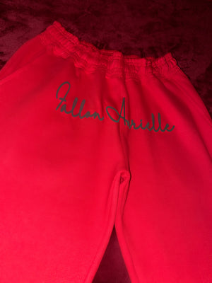 Fallon Aurielle Unisex Signature Jogging Set (Red & Black)