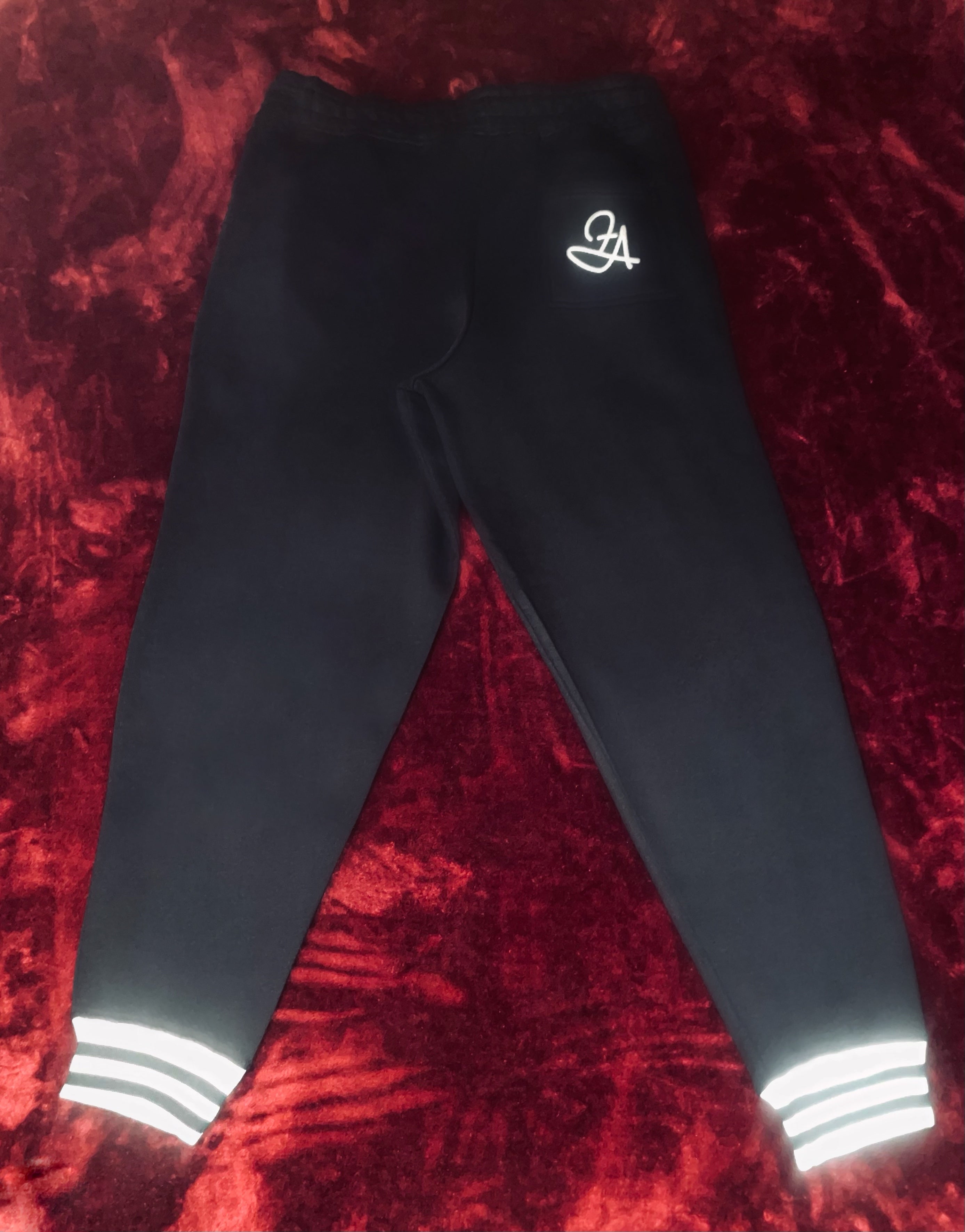 Fallon Aurielle Unisex Signature Capricorn Logo & Name Zodiac Jacket Jogging Set (Black, Metallic Silver & Cream)