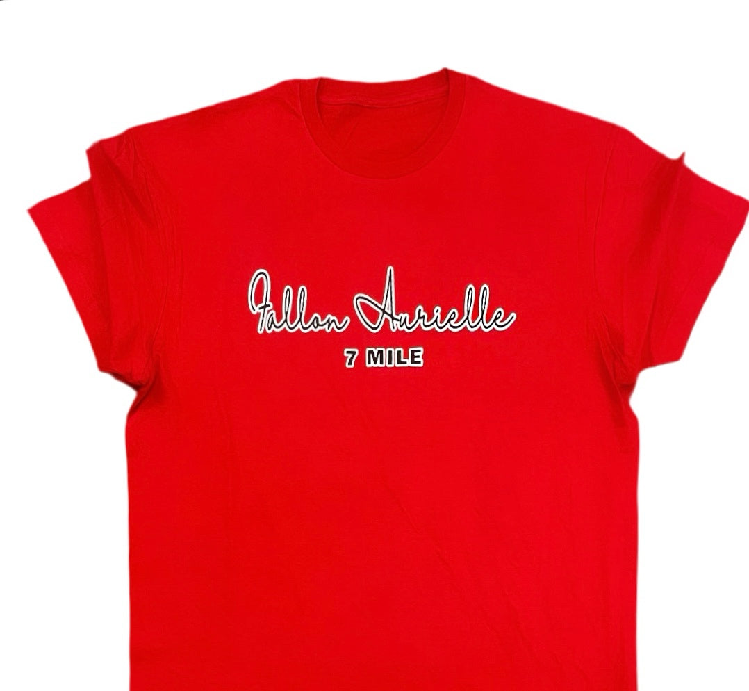 Fallon Aurielle Unisex 2 Tone Signature 7 Mile Rep Yo Set 3 Piece Jogger Set (Red, White & Black)