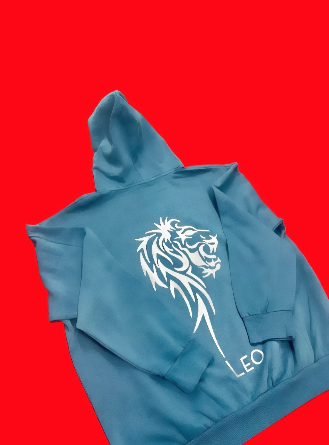 Fallon Aurielle Unisex Signature Mineral Wash Leo Lion Logo & Name Zodiac Jogger Set (Detroit Honolulu Blue, Faded Denim Blue & Platinum)