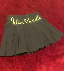 Fallon Aurielle It Girl Tennis Skirt (Black & Neon Yellow)