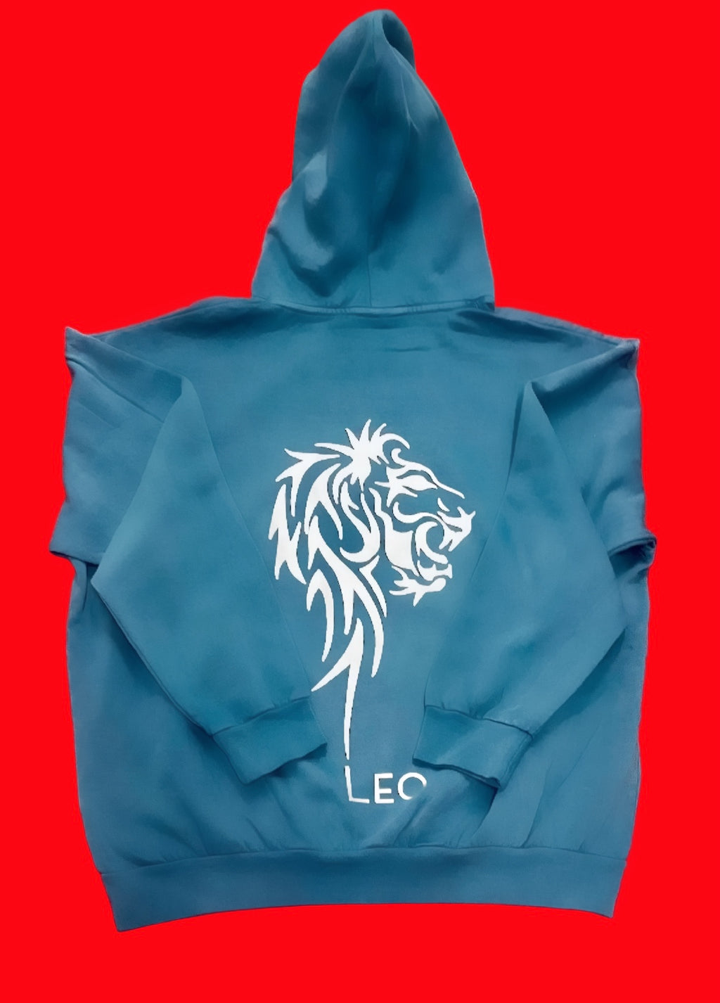 Fallon Aurielle Unisex Signature Leo Lion Logo & Name Zodiac Hoodie (Detroit Honolulu Blue, Faded Denim Blue & Platinum)
