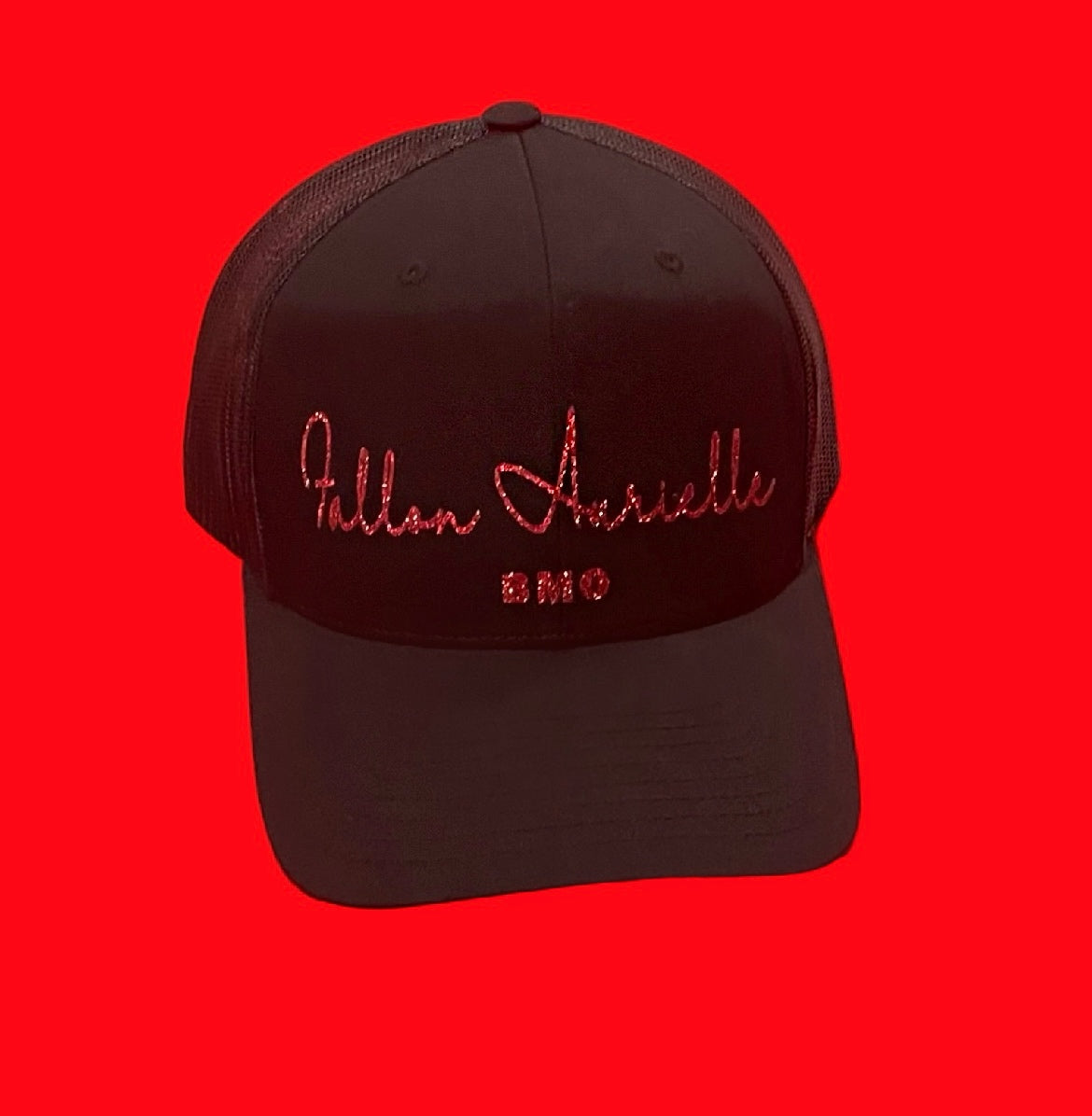 Fallon Aurielle Unisex Signature (BMO) Detroit Rep Yo Set Members Only Jacket (Black & Red Sparkle)