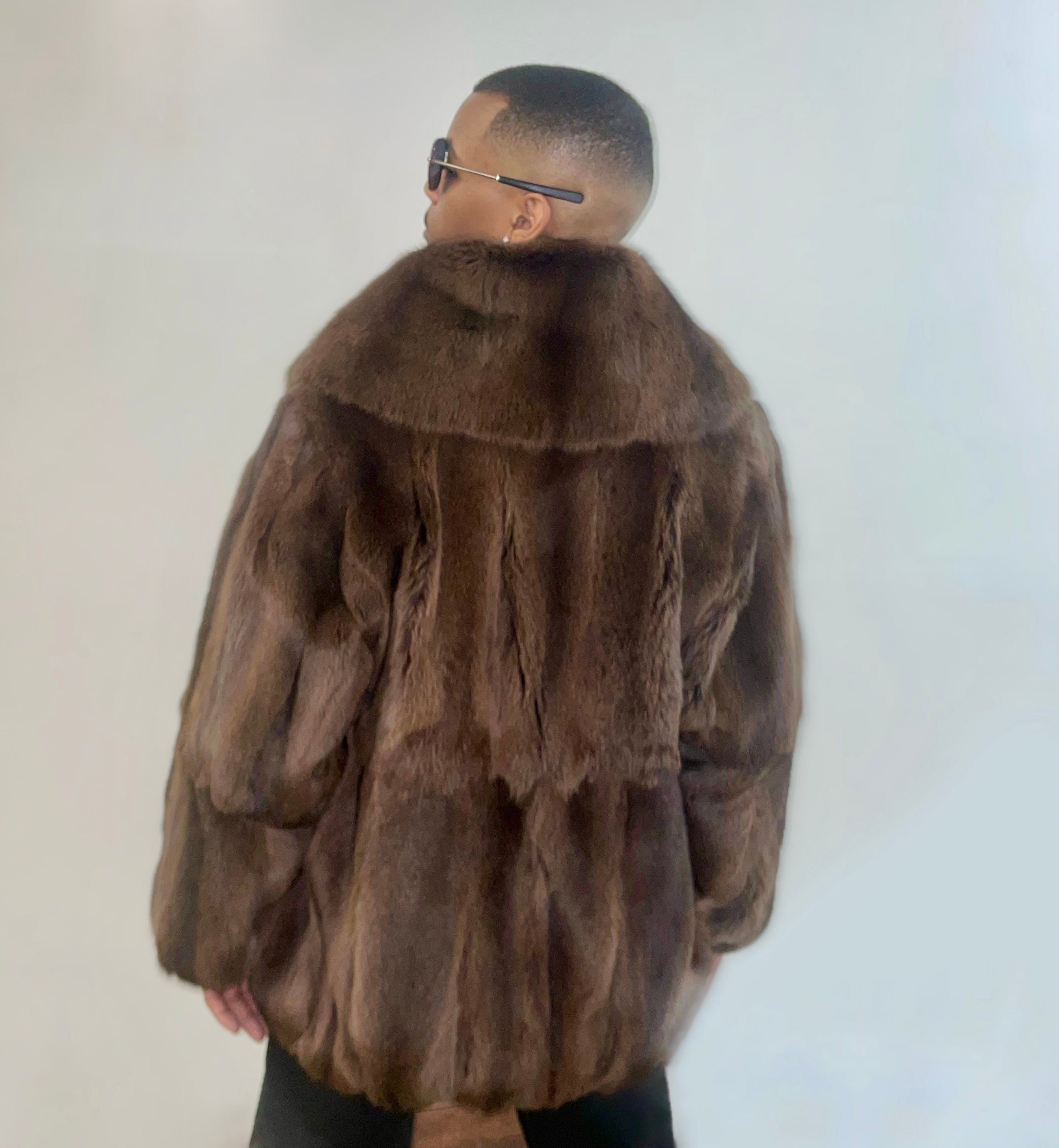 Fallon Aurielle layered Mink Fur Jacket (Natural Brown)