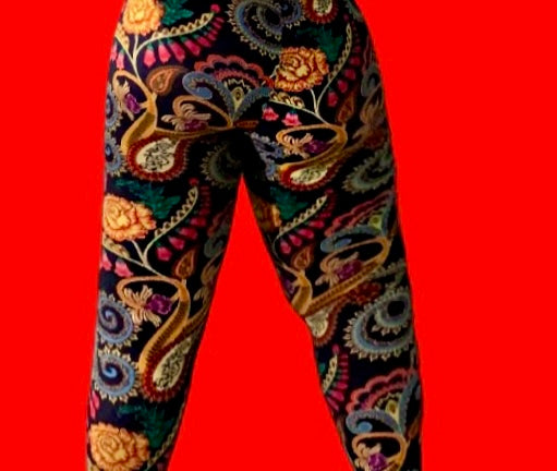 Blue Mania Curvy Plus Leggings (Navy Blue & Rainbow Multi)