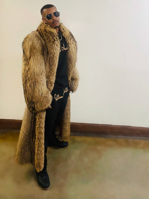 Fallon Aurielle Damage Racoon Fur Coat (Natural Brown)