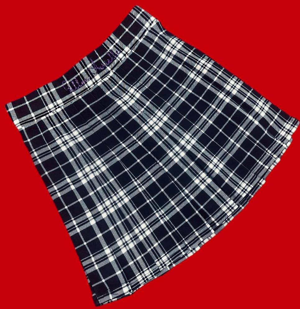 Fallon Aurielle Signature Classic 3 Piece Tennis Skirt Set (Black, White, Purple & Gold)