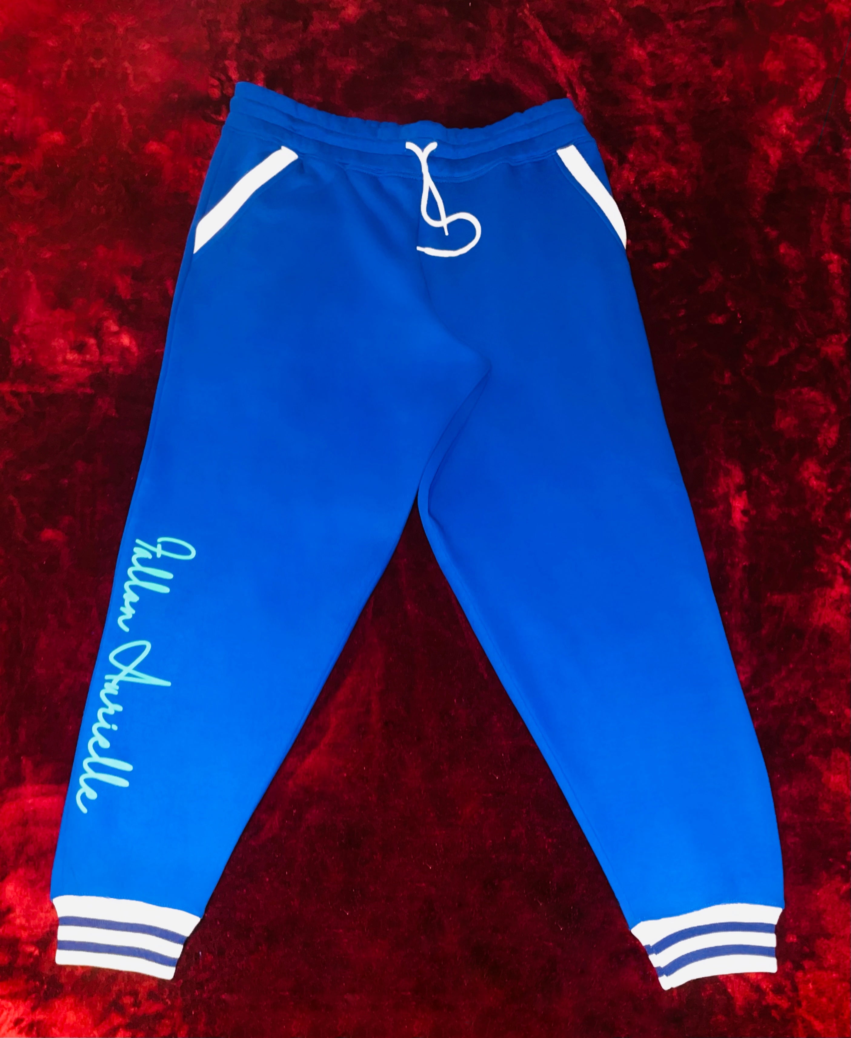 Fallon Aurielle Unisex Signature Taurus Zodiac Jacket Jogging Set (Royal Blue, White & Lime Green)