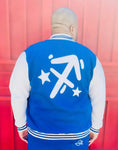 Fallon Aurielle Unisex Signature Sagittarius Zodiac Jacket (Royal Blue & White)