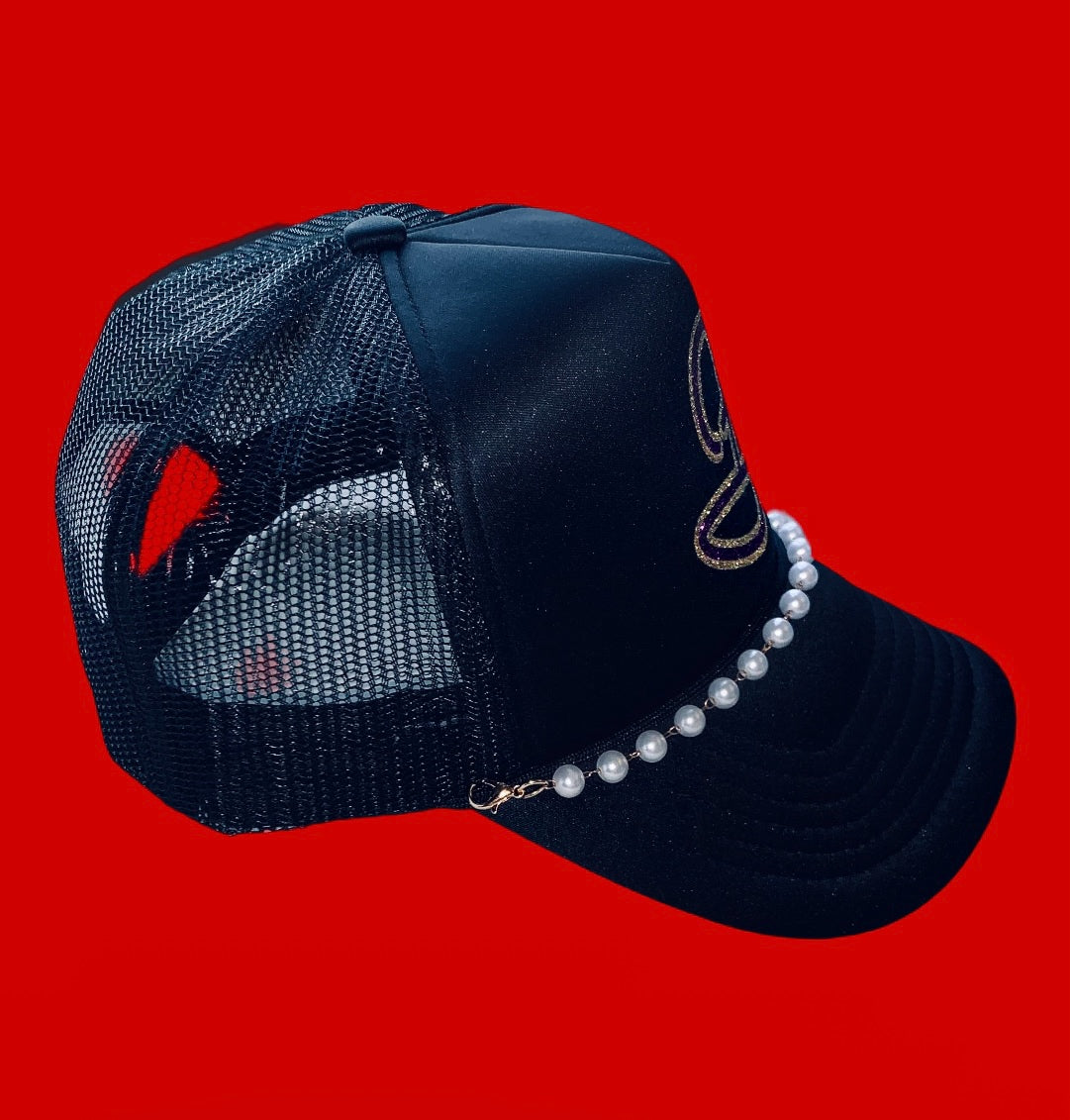 Fallon Aurielle Signature Classic 3 Piece Tennis Skirt Set (Black, White, Purple & Gold)