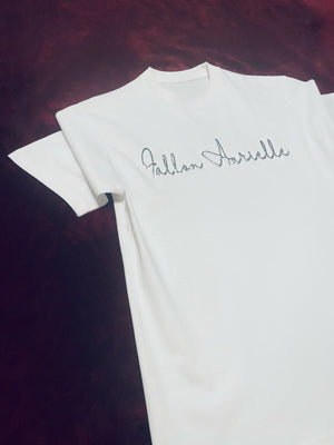 Fallon Aurielle Unisex Signature T-Shirt (White & Matte Silver)