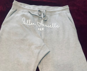 Fallon Aurielle Unisex Signature 3 Piece 313 Rep Yo Set Area Code Jogger Set (Silver Gray & White)