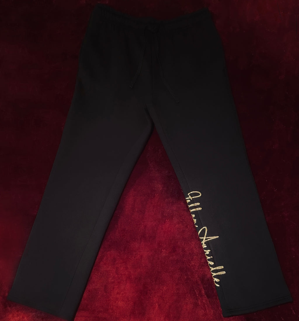 Fallon Aurielle Unisex Signature Stacked Joggers (Black & Gold)