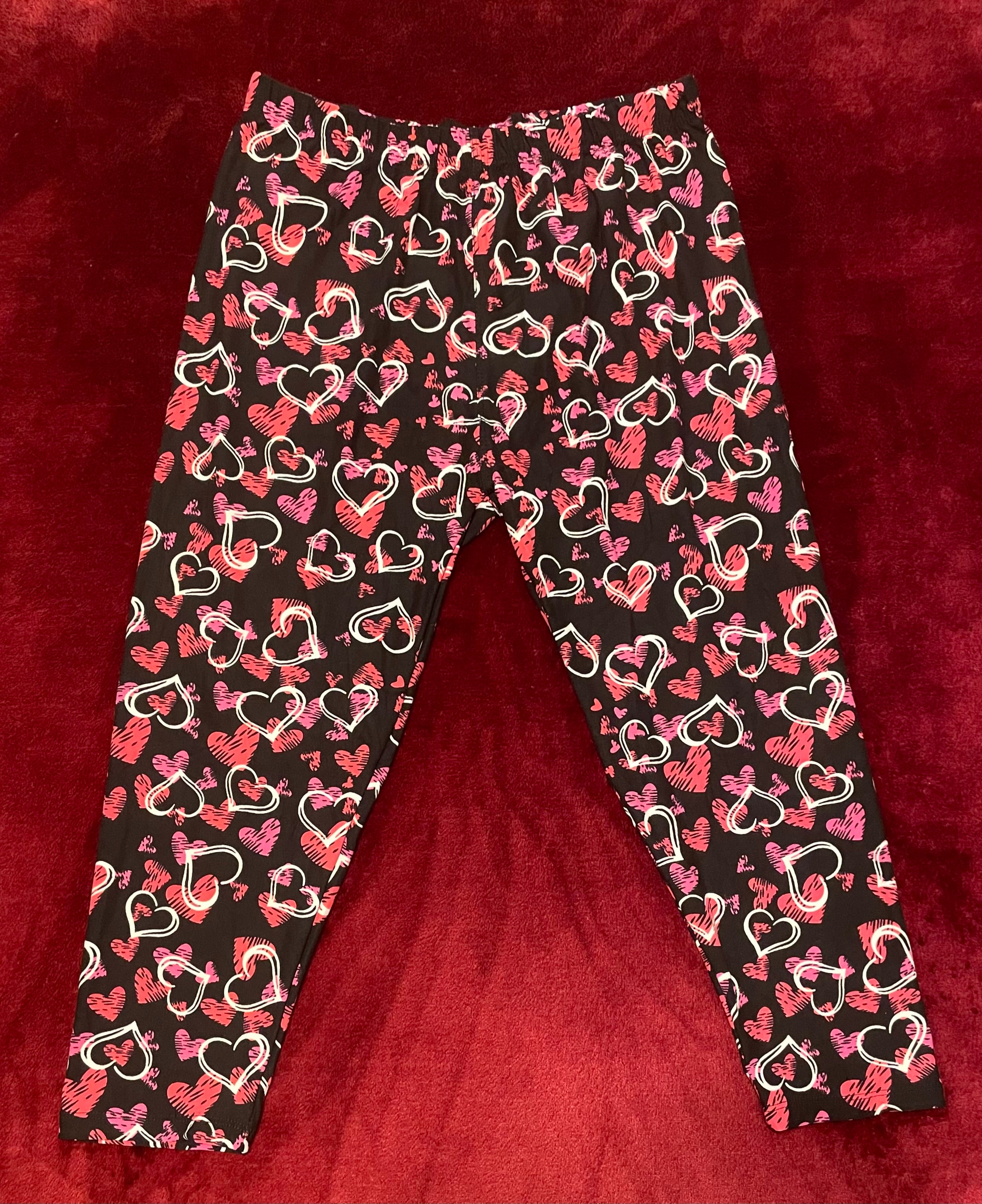 Love Me Long Time Capri Curvy Plus Leggings (Black, Pink, Red & White)