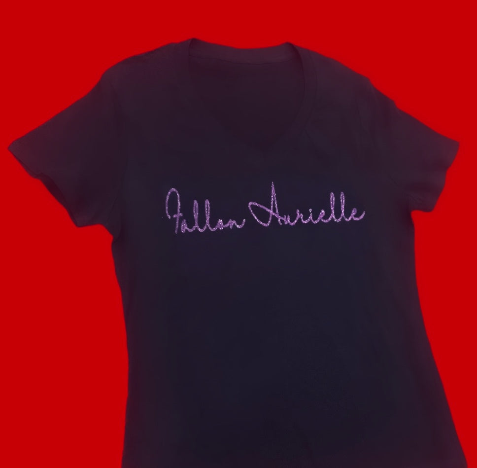 Fallon Aurielle Signature Classic 3 Piece Tennis Skirt Set (Black, White, Purple & Gold)