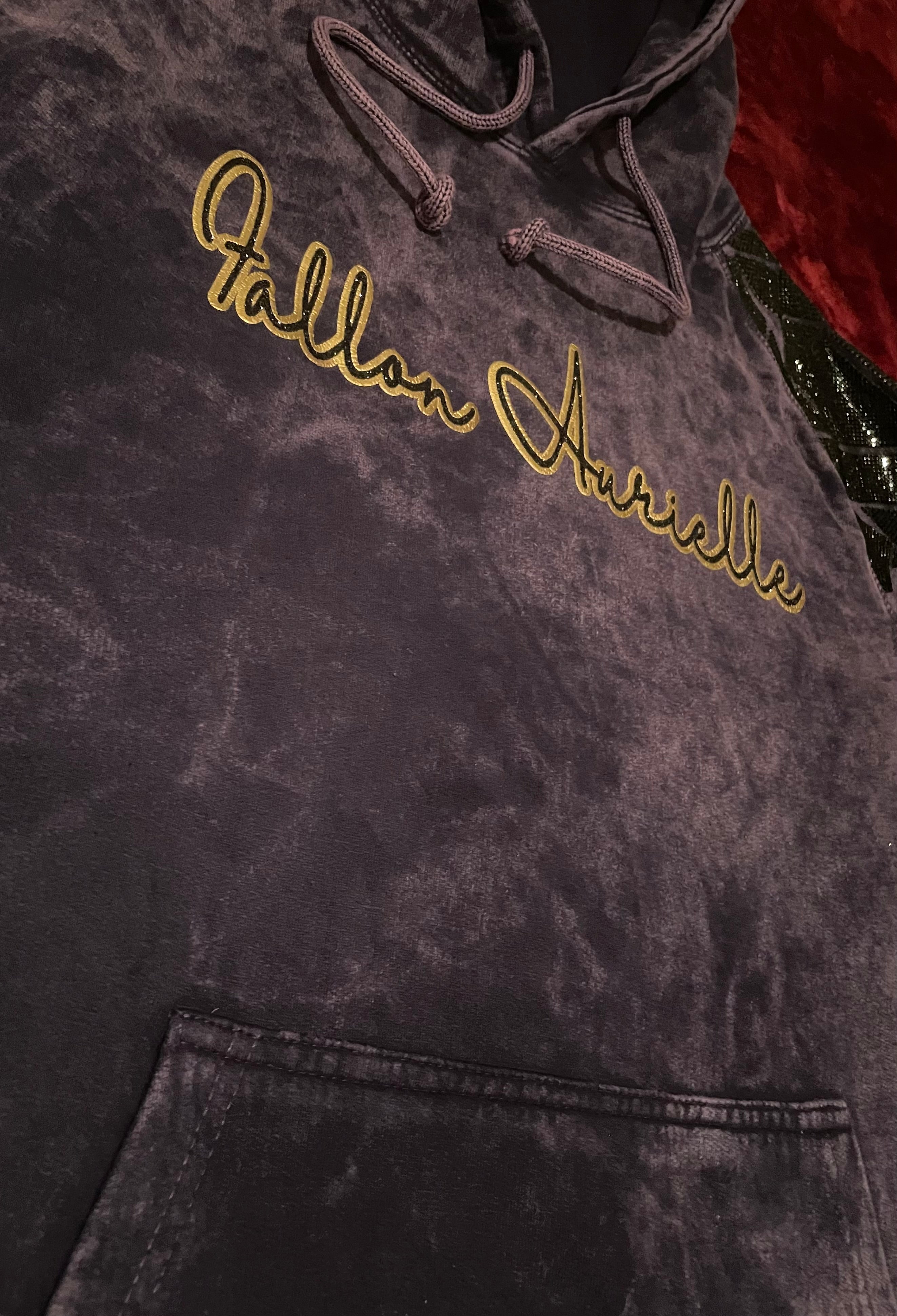 Fallon Aurielle Unisex Signature Celebration Hoodie (Black, Acid Wash Purple & Gold)