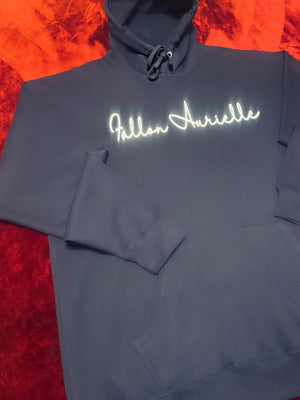 Fallon Aurielle Unisex Signature Hoodie (Navy Blue & White)