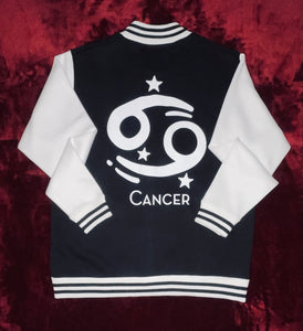 Fallon Aurielle Unisex Signature Cancer Logo & Name Zodiac Jacket (Black & White)