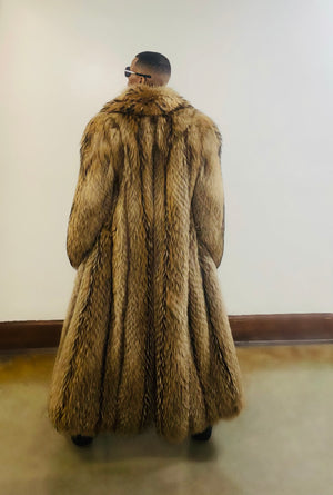 Fallon Aurielle Damage Racoon Fur Coat (Natural Brown)